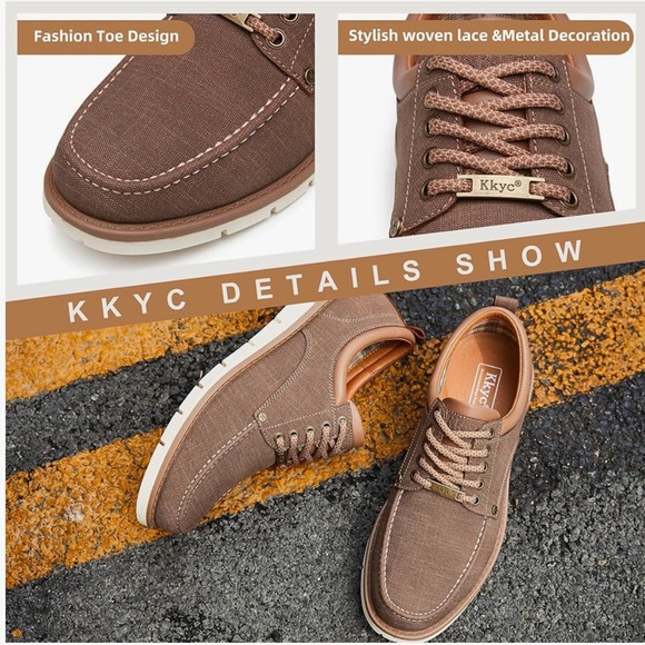 Kkyc Men's Shoes Comfortable Casual Shoes Slip on Lace up Shoes/size 7 - Picture 3 of 11